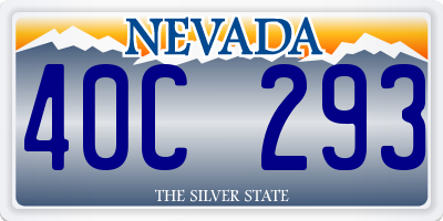 NV license plate 40C293