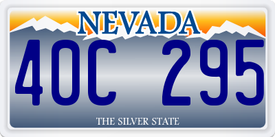 NV license plate 40C295