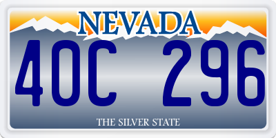 NV license plate 40C296