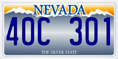 NV license plate 40C301