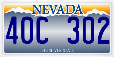 NV license plate 40C302