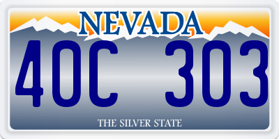 NV license plate 40C303
