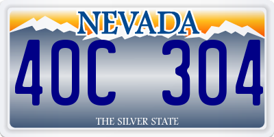 NV license plate 40C304