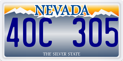 NV license plate 40C305