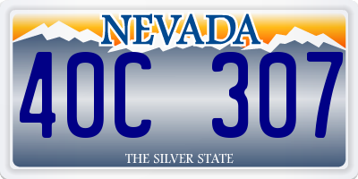 NV license plate 40C307