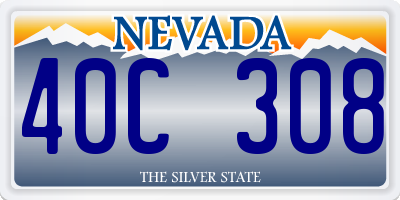NV license plate 40C308