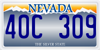 NV license plate 40C309