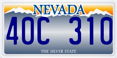 NV license plate 40C310