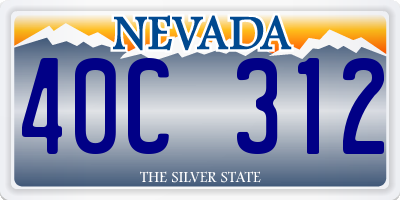 NV license plate 40C312