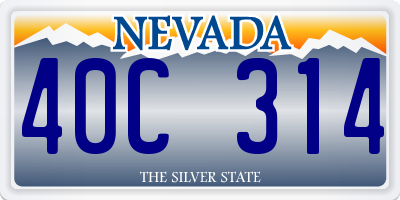 NV license plate 40C314
