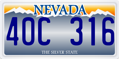 NV license plate 40C316