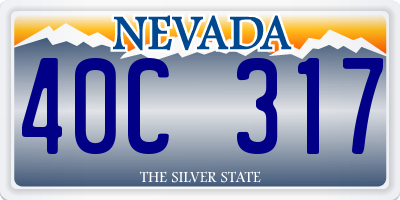 NV license plate 40C317