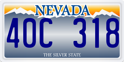NV license plate 40C318