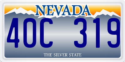 NV license plate 40C319