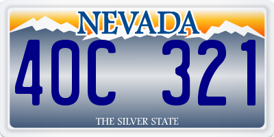 NV license plate 40C321