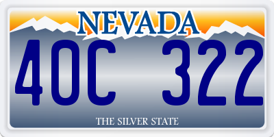 NV license plate 40C322