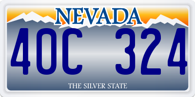 NV license plate 40C324