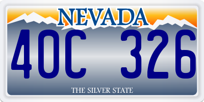 NV license plate 40C326