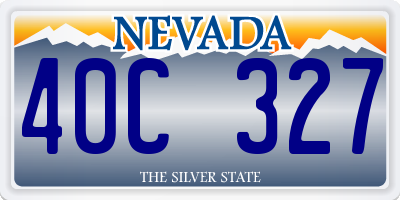 NV license plate 40C327