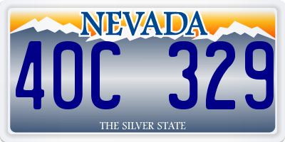 NV license plate 40C329