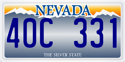 NV license plate 40C331