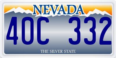 NV license plate 40C332