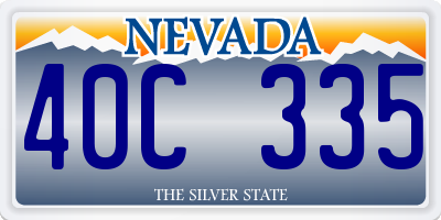 NV license plate 40C335