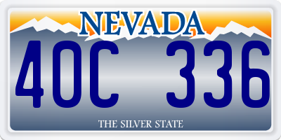 NV license plate 40C336