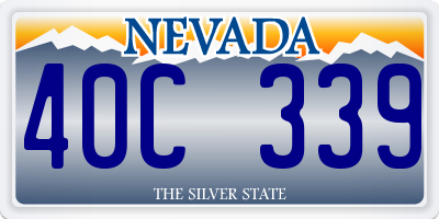 NV license plate 40C339