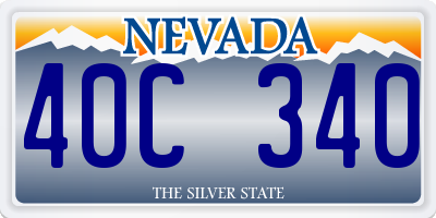 NV license plate 40C340