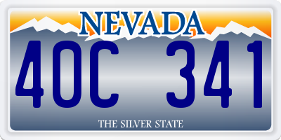 NV license plate 40C341