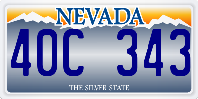 NV license plate 40C343