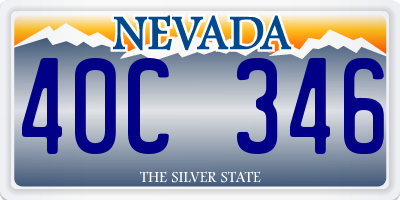 NV license plate 40C346