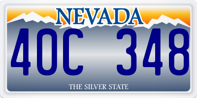 NV license plate 40C348