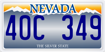 NV license plate 40C349