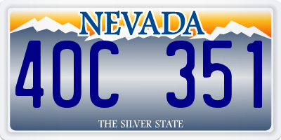NV license plate 40C351