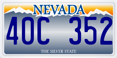 NV license plate 40C352