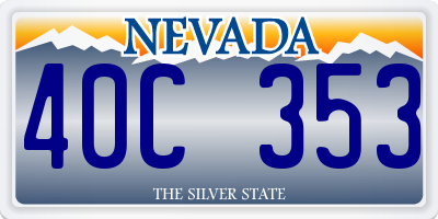 NV license plate 40C353