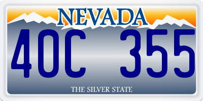 NV license plate 40C355
