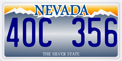 NV license plate 40C356
