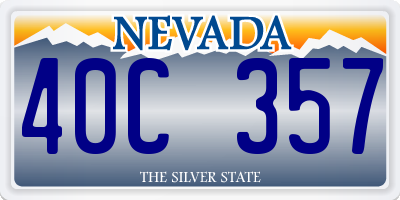 NV license plate 40C357