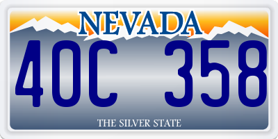 NV license plate 40C358