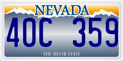 NV license plate 40C359