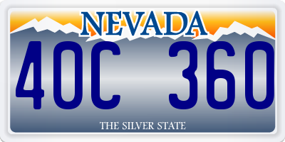 NV license plate 40C360