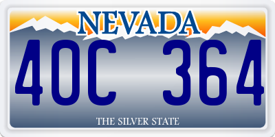 NV license plate 40C364