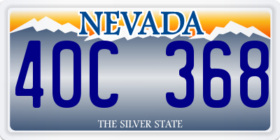 NV license plate 40C368