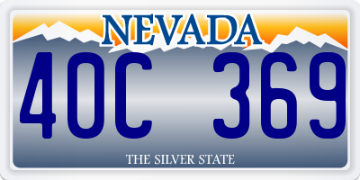 NV license plate 40C369