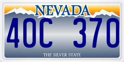 NV license plate 40C370