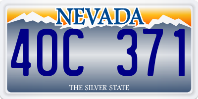 NV license plate 40C371