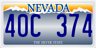 NV license plate 40C374
